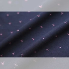 画像6: 久留米絣｜野村織物「星雫絣」ネイビー×ピンク｜木綿着物 (6)