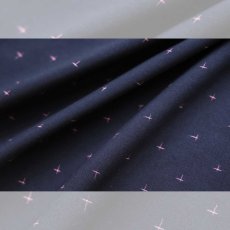画像7: 久留米絣｜野村織物「星雫絣」ネイビー×ピンク｜木綿着物 (7)