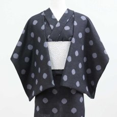 画像2: 久留米絣｜野村織物「水玉」｜木綿着物 (2)