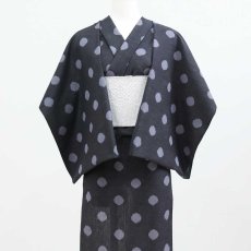 画像3: 久留米絣｜野村織物「水玉」｜木綿着物 (3)