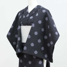 画像4: 久留米絣｜野村織物「水玉」｜木綿着物 (4)