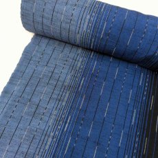 画像3: 久留米絣・野村織物「グラデーション 絣ライン」濃藍 (3)