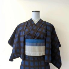 画像1: 久留米絣・野村織物「ブロック」 (1)