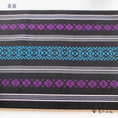 画像2: 大倉さんの博多織半幅帯 「誠の献上」黒 (2)