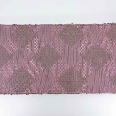 画像3: OLNさんの半幅帯　en coton「格子菱」grayish pink (3)