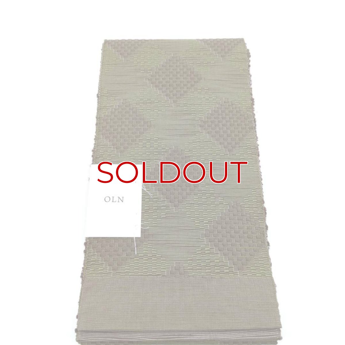 画像4: OLNさんの半幅帯　en coton「格子菱」olive (4)