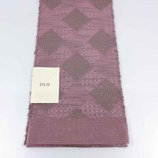 画像4: OLNさんの半幅帯　en coton「格子菱」grayish pink (4)