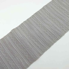 画像2: OLNさんの半幅帯　en coton「段々」snow gray (2)