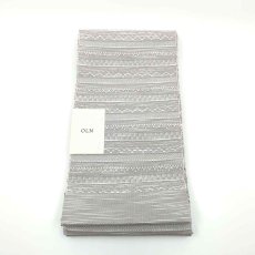 画像4: OLNさんの半幅帯　en coton「段々」snow gray (4)