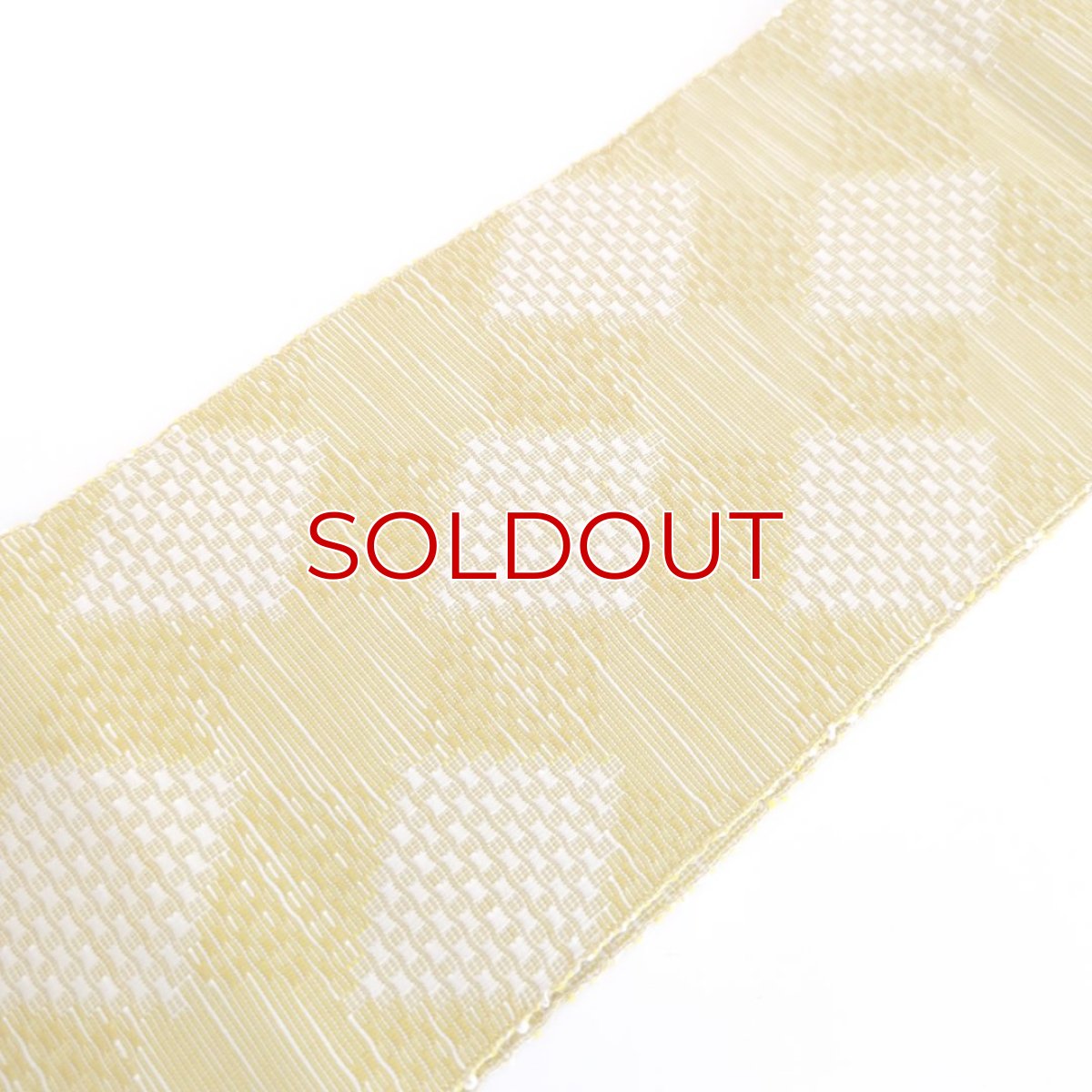 画像5: OLNさんの半幅帯　en coton「格子菱」powder yellow (5)