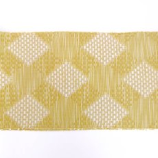 画像6: OLNさんの半幅帯　en coton「格子菱」powder yellow (6)