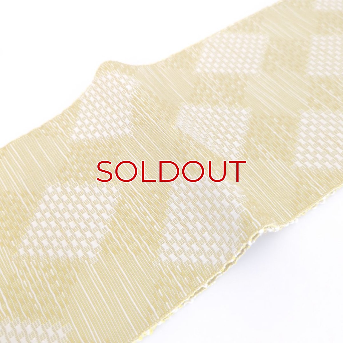 画像8: OLNさんの半幅帯　en coton「格子菱」powder yellow (8)