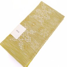 画像2: OLNさんの半幅帯　en coton「雪花」powder yellow (2)