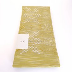 画像3: OLNさんの半幅帯　en coton「雪花」powder yellow (3)