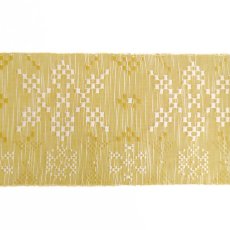画像6: OLNさんの半幅帯　en coton「雪花」powder yellow (6)