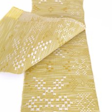 画像7: OLNさんの半幅帯　en coton「雪花」powder yellow (7)