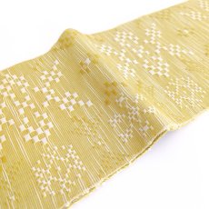 画像9: OLNさんの半幅帯　en coton「雪花」powder yellow (9)