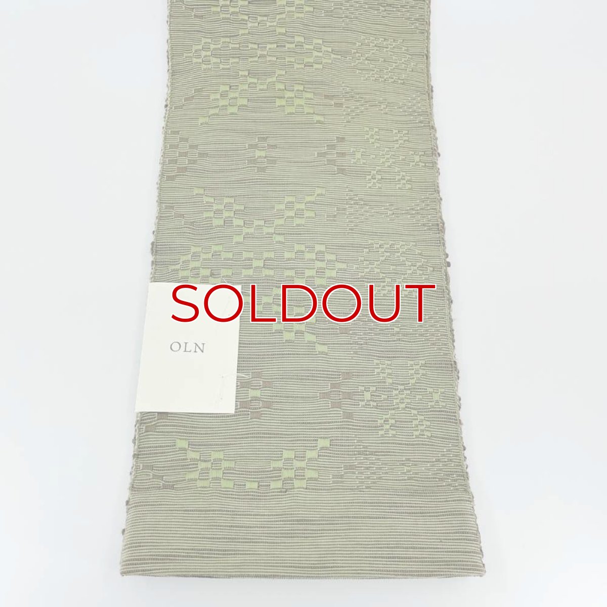 画像4: OLNさんの半幅帯　en coton「雪花」olive (4)