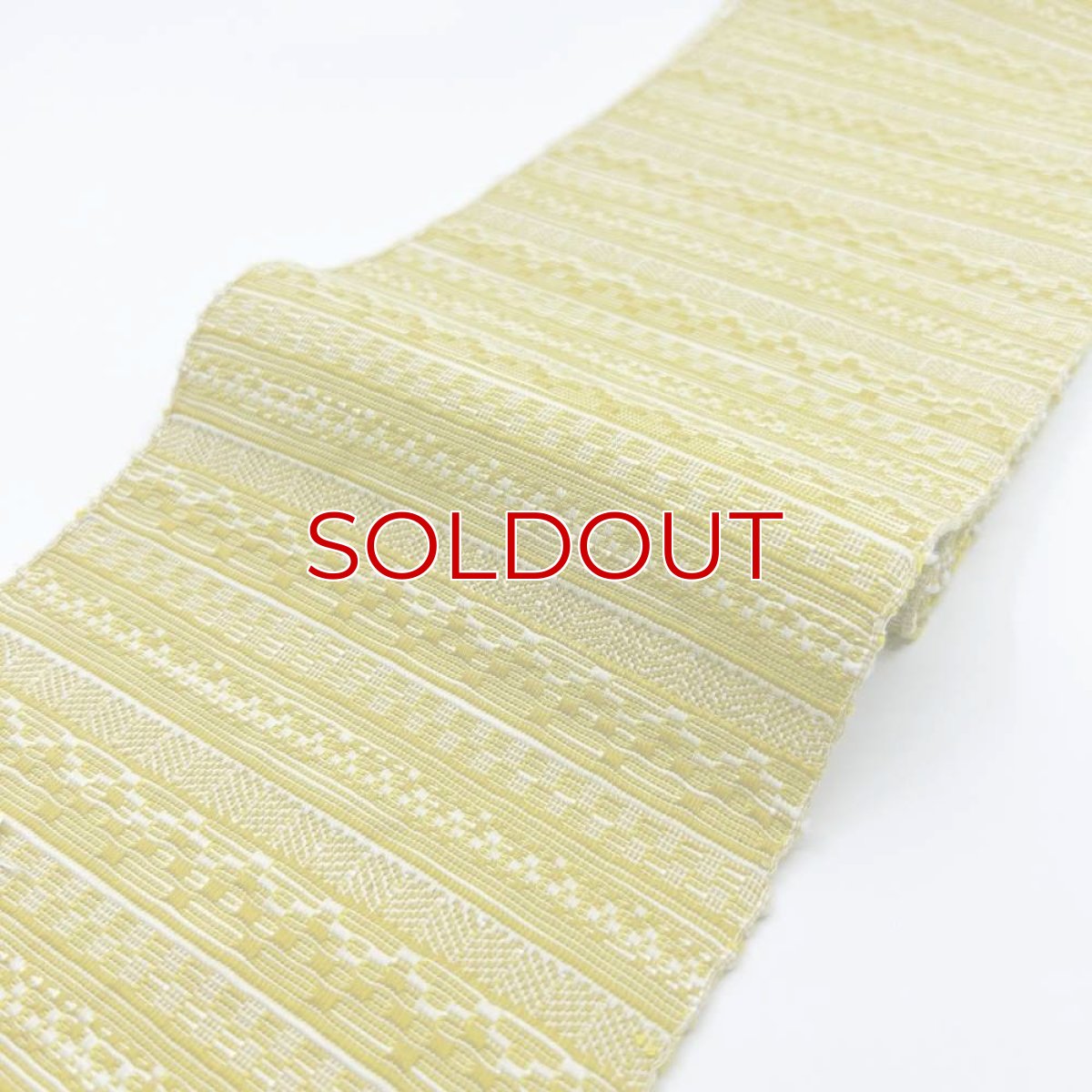 画像3: OLNさんの半幅帯　en coton「段々」powder yellow (3)