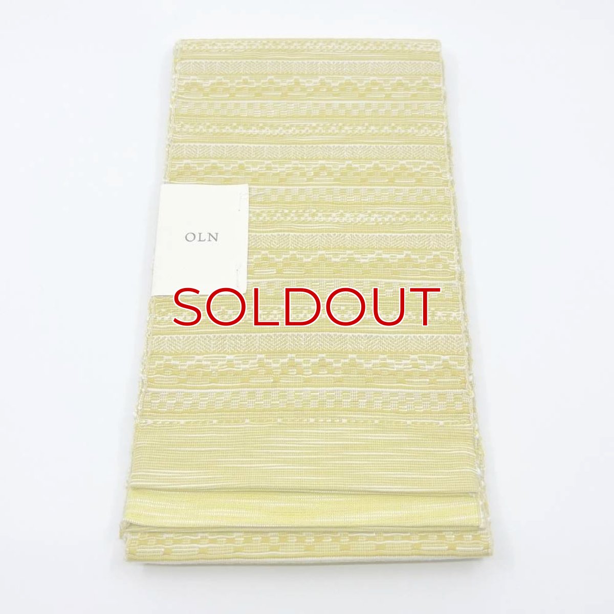 画像5: OLNさんの半幅帯　en coton「段々」powder yellow (5)