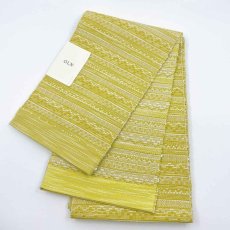 画像6: OLNさんの半幅帯　en coton「段々」powder yellow (6)