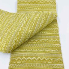 画像7: OLNさんの半幅帯　en coton「段々」powder yellow (7)