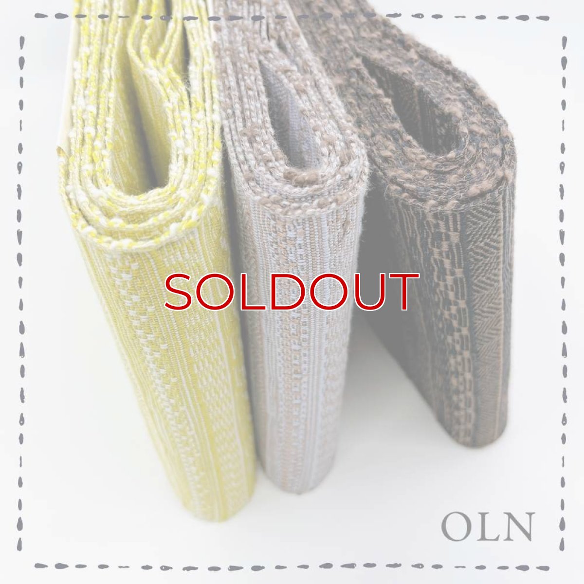 画像10: OLNさんの半幅帯　en coton「段々」powder yellow (10)