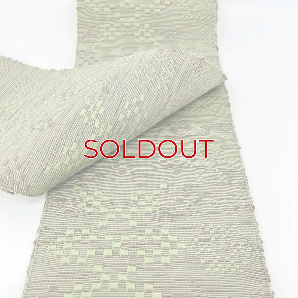 画像6: OLNさんの半幅帯　en coton「雪花」olive (6)