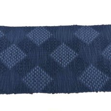 画像3: OLNさんの半幅帯　en coton「格子菱」navy blue (3)