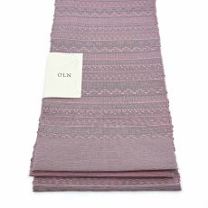 画像4: OLNさんの半幅帯　en coton「段々」grayish pink (4)