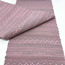画像5: OLNさんの半幅帯　en coton「段々」grayish pink (5)