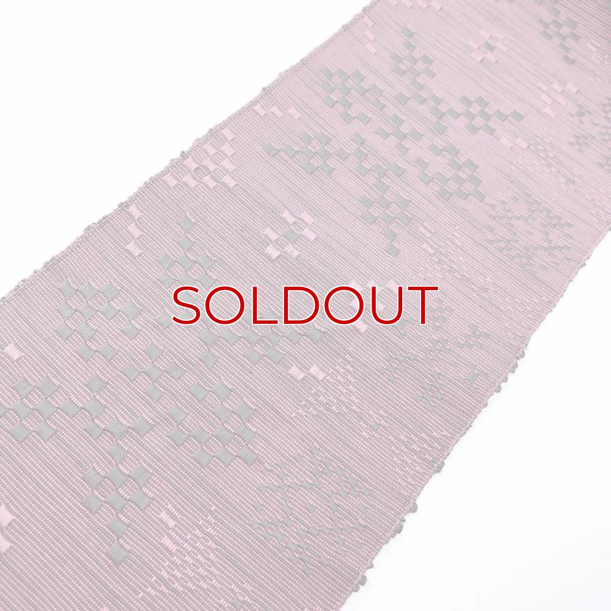 画像2: OLNさんの半幅帯　en coton「雪花」grayish pink (2)