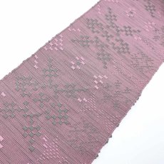 画像2: OLNさんの半幅帯　en coton「雪花」grayish pink (2)