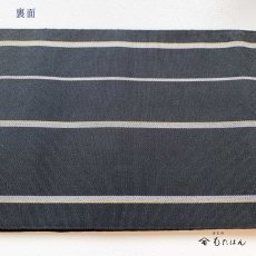 画像3: 小野さんの博多織半幅帯【四季の華】黒×白 (3)