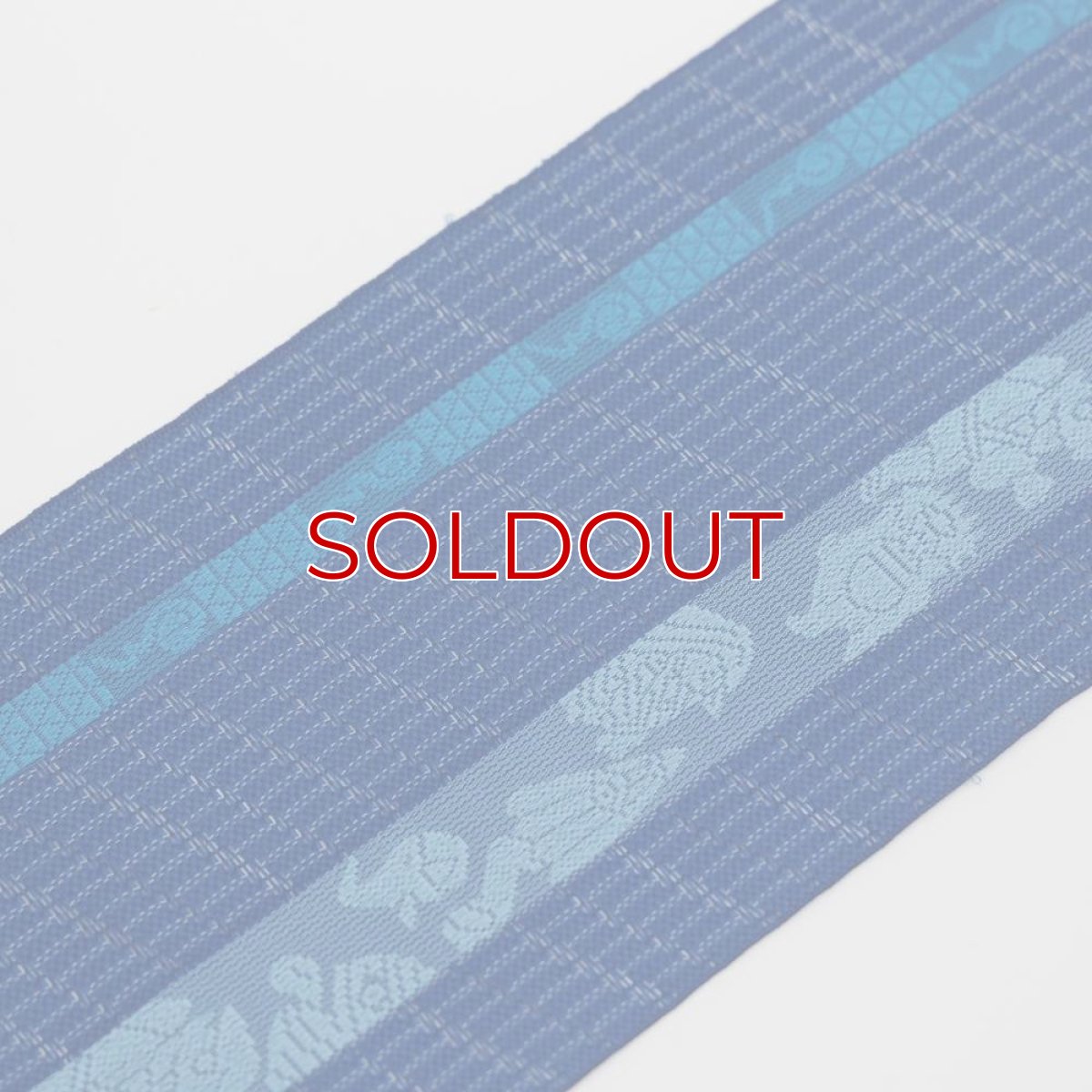 画像3: 井上絹織さんの網戸帯　青×妖怪柄（かがり仕立付き） (3)