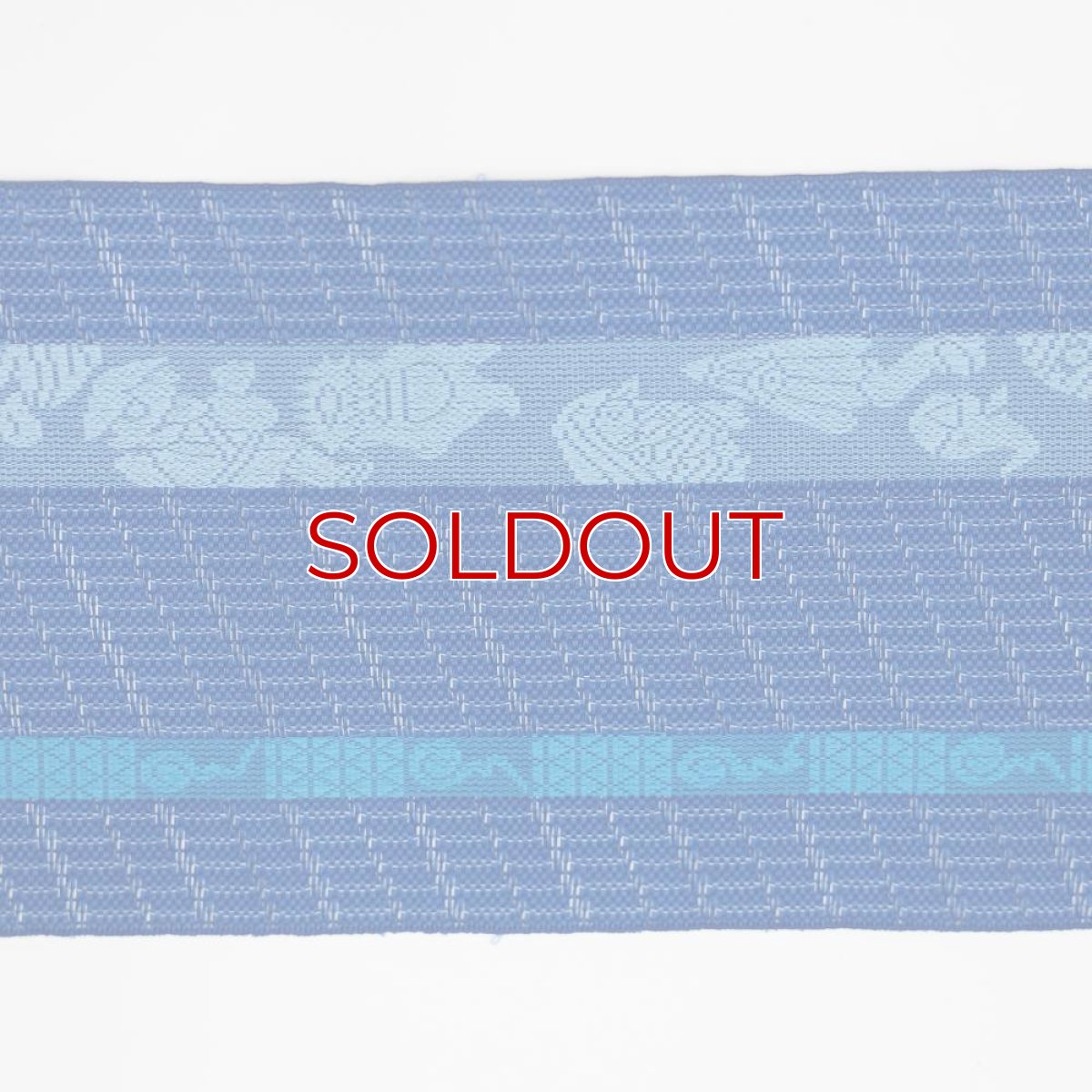 画像5: 井上絹織さんの網戸帯　青×妖怪柄（かがり仕立付き） (5)