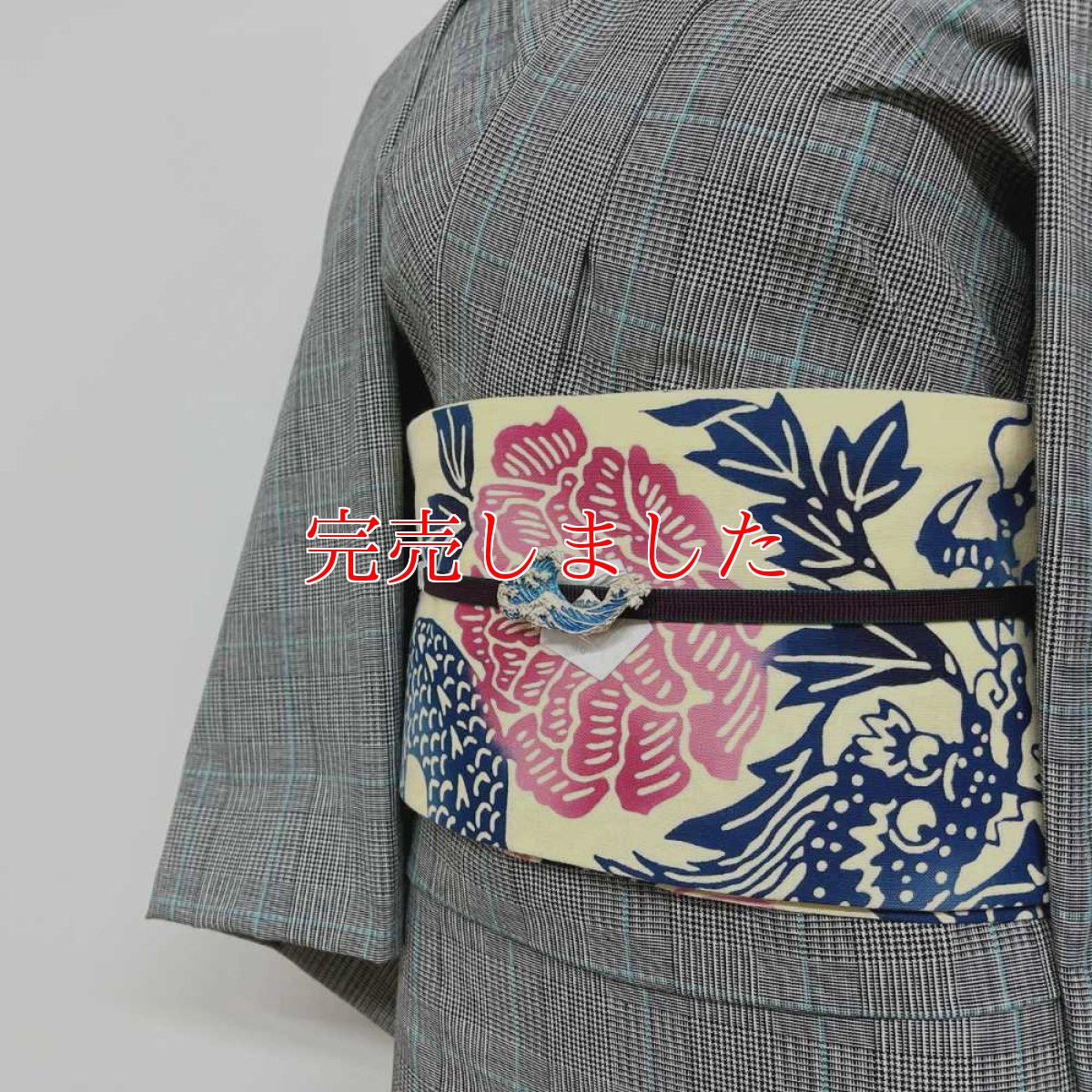 画像9: 干支の手ぬぐい半幅帯「丸久商店さんの牡丹龍」 (9)