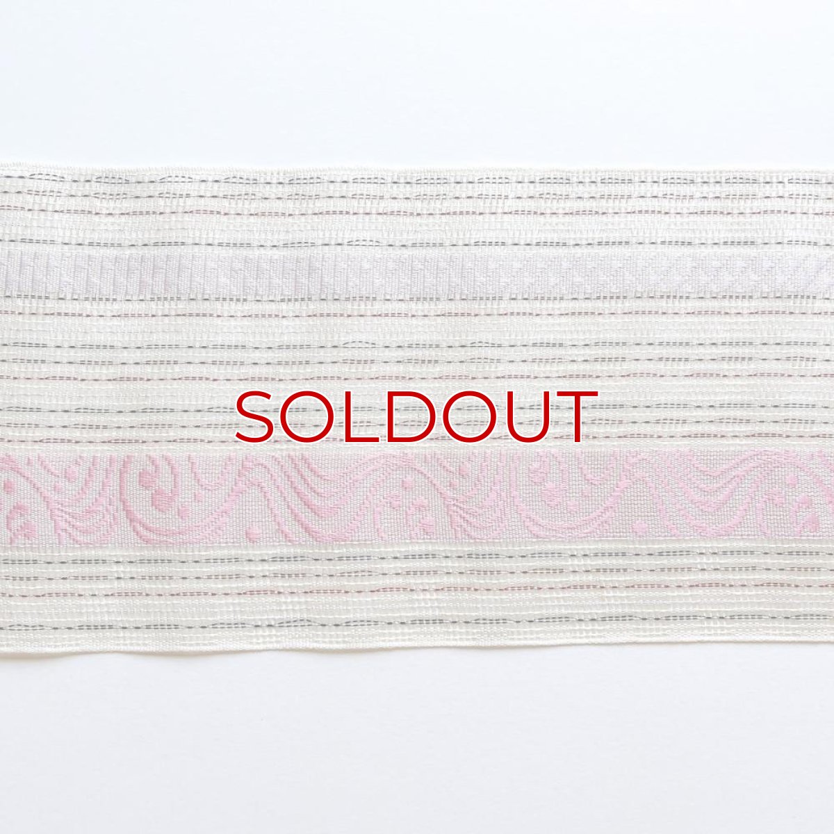 画像5: 井上絹織さんの網戸帯　白×流水に鱗紋様（かがり仕立付き） (5)