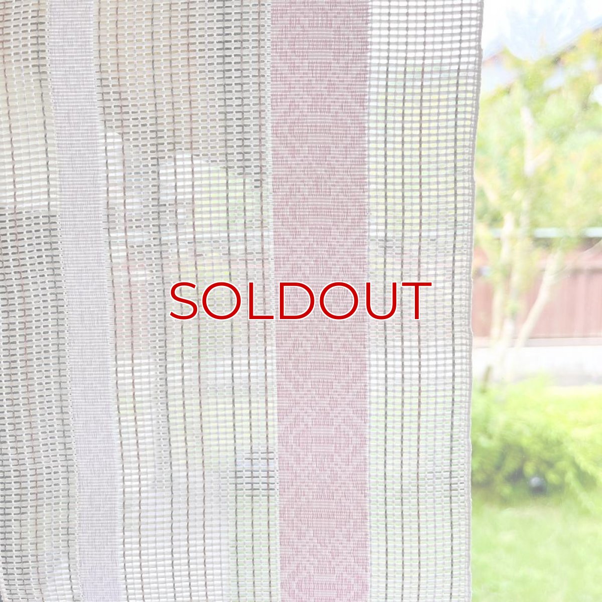 画像7: 井上絹織さんの網戸帯　白×博多献上柄（かがり仕立付き） (7)