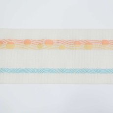 画像3: 井上絹織 紗四寸単帯｜網戸帯「水玉」オフホワイト（かがり仕立付き） (3)