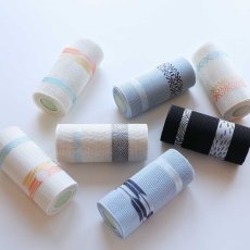 画像5: 井上絹織 紗四寸単帯｜網戸帯「献上」アイスブルー（かがり仕立付き） (5)