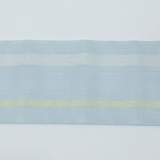 画像4: 井上絹織 紗四寸単帯｜網戸帯「琉球」薄水色（かがり仕立付き） (4)
