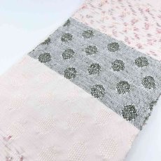 画像2: よねざわ織物半幅帯「つばらつばら」ドット・白×ピンクグレイ (2)