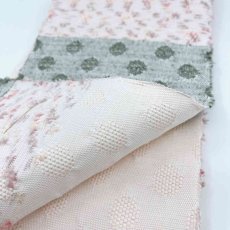 画像5: よねざわ織物半幅帯「つばらつばら」ドット・白×ピンクグレイ (5)