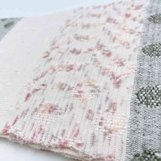 画像7: よねざわ織物半幅帯「つばらつばら」ドット・白×ピンクグレイ (7)