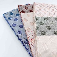 画像9: よねざわ織物半幅帯「つばらつばら」ドット・白×ピンクグレイ (9)