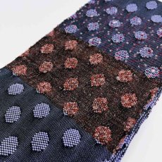 画像2: よねざわ織物半幅帯「つばらつばら」ドット・黒×紫 (2)