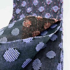 画像6: よねざわ織物半幅帯「つばらつばら」ドット・黒×紫 (6)