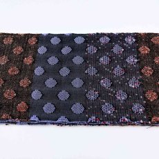 画像7: よねざわ織物半幅帯「つばらつばら」ドット・黒×紫 (7)