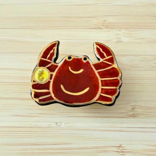 もたはん×五福さんの帯留め「もたはん蟹」 | 普段着きものもたはん